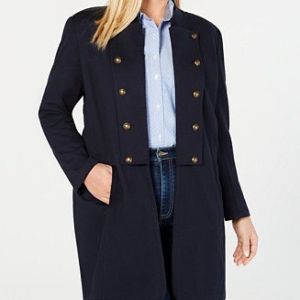 Tommy Hilfiger Navy Blue open front Long Band jacket, size 3X